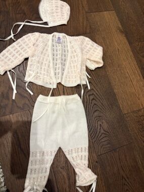 Vintage Cream Knit Baby Set